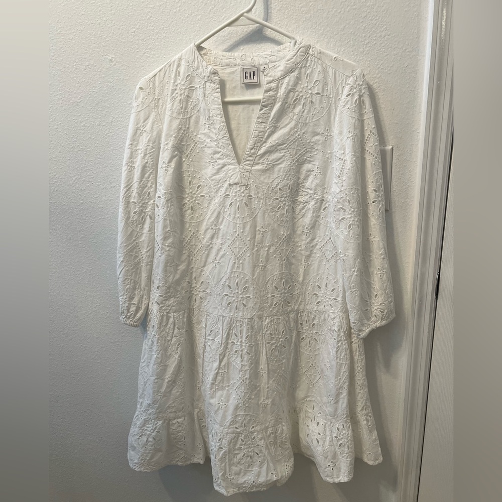 Gap White Eyelet Dress Sz Small